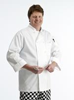 Chefs Jacket Long Sleeve Poly Cotton with Pen Pocket (White)